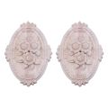 fasdaga 2X Retro Wood Ornament Applique Carving Ornament for Cabinet Door Furniture Decoration(13X9cm). 