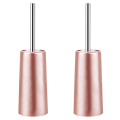 Linman 2X Stainless Steel Toilet Brush and Holder - Toilet BProfesional owl Cleaner Brush Set for Bathroom Toilet (Rose Gold). 
