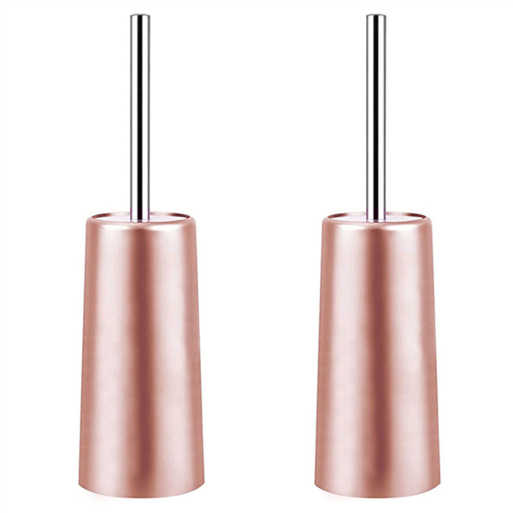 Linman 2X Stainless Steel Toilet Brush and Holder - Toilet BProfesional owl Cleaner Brush Set for Bathroom Toilet (Rose Gold)