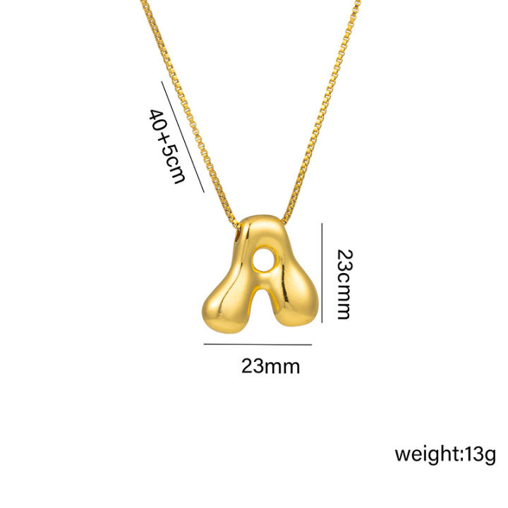 Cross-border%20titanium%20steel%2018k%20real%20gold%20glossy%20balloon%20bubble%20chubby%20cute%20Q%20version%2026%20English%20letter%20pendant%20necklace%20-%20Image%202