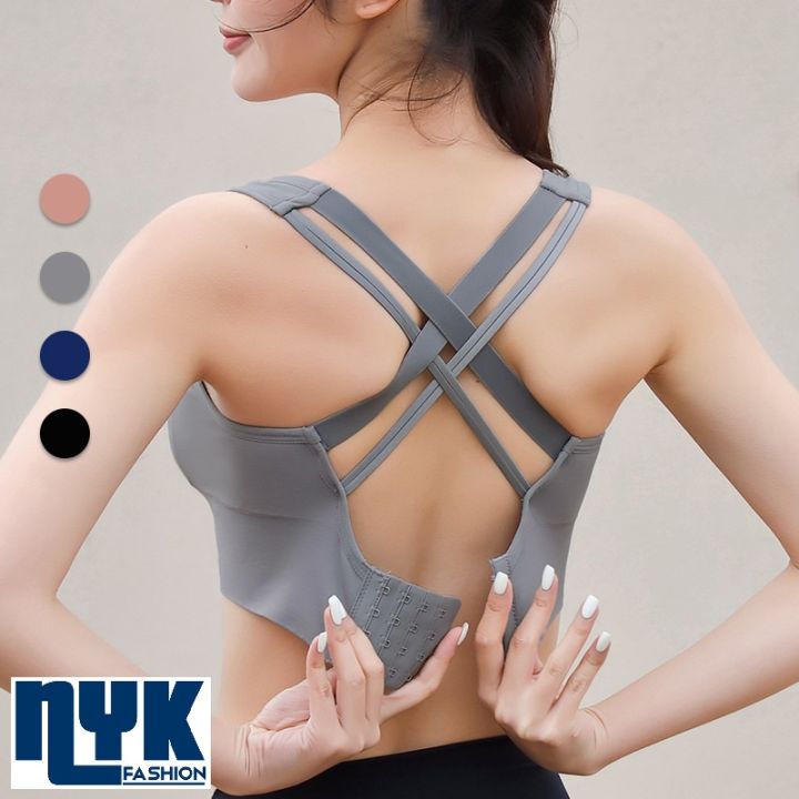 2025 New Good Quality Women Sports Bra Adjustable Buckle Back High Support Shock Proof Breathable Gym Running Yoga Top