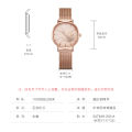 SK Women's Watch Women's Diamond Set Retro Rivet Diamond Pattern Dial Watch Steel Mesh Belt 2-pin Quartz Watch Cross border 0093. 