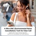 (WS206-35725) UGREEN HiTune T3 Pro Earbuds Bluetooth 5.4 Active Noise Cancellation 4 Mics ENC Clear Calls, 30H Playtime Fast Charge, IPX5 Waterproof. 