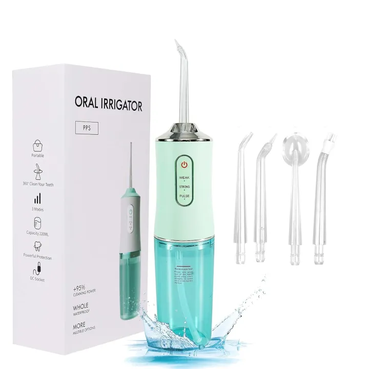 Water Flossers for Teeth, 220ml Portable Water Flosser, Rechargeable Battery Cordless Water Flosser, 4 Floss Picks, IPX7 Waterproof Teeth Cleaner, 3 Pressure Modes Travel, Home