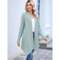 Women Solid Color Cardigan Sweater Open Front Long Casual Beach Kimonos Outfits Dark Green M. 