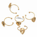 St.kunkka 5pcs Stainless Steel Bottom Bracket Multiple Shapes Ring Base For DIY Ring Jewelry Accessories Making. 