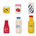 Baby Kitchen Toys Wooden 3D Play House Sauce Bottle Honey Lifelike Strawberry Solid Wood Simulation Educational Toy Gift. 