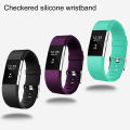 Watch Band Checkered Pattern Smartwatch Bracelet Soft Silicone Strap Replacement for Fitbit Charge 2（just 1 Strap,not 1 watch). 