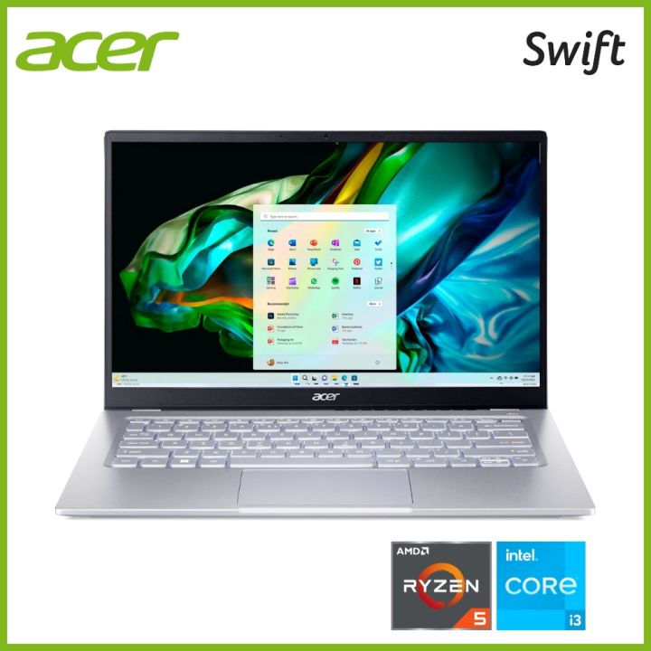 Acer Swift Go 14 | AMD Ryzen 5 7430U | 8GB DDR4 RAM | 512GB NVMe SSD | 14" FHD 60Hz IPS Display | 100% sRGB | HD Cam | BackLit - Finger Print | 1.25 Kg | Windwos 11 | 2 Years Authorized Brand Warranty | Mercantile