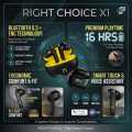 Right Choice RC X1 Wireless Earbuds | 10-12Hrs Playtime | Quick Pairing| Water Resistant | Quality Voice Wireless Earbuds. 