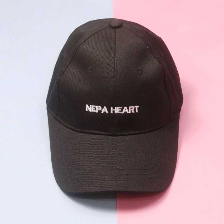 Nepa Heart Unisex Black Color Printed Cap
