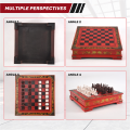Wood Chess Chinese Retro Terracotta Chess Wood Do Old Carving Resin Chessman Christmas Birthday Premium Gift. 