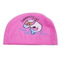 swimming pool girl boy long hair ears cartoon fabric PU waterproof kids swimming cap cute animal dolphin protection hat hat. 