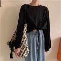 Lace Waist Full Sleeve KD T-Shirt For Women. 