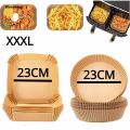 Wenefang 100PCS Large Air Fryer Disposable Paper Liner Square 23cm Non-stick Luxury Airfryer Parchment Baking Paper for Cooking Steaming Basket. 