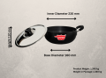 Presto Black Hard Anodized Karhai/Kadhai/Kadai/Karai 280mm with Stainless Steel Lid - Induction Compatible. 