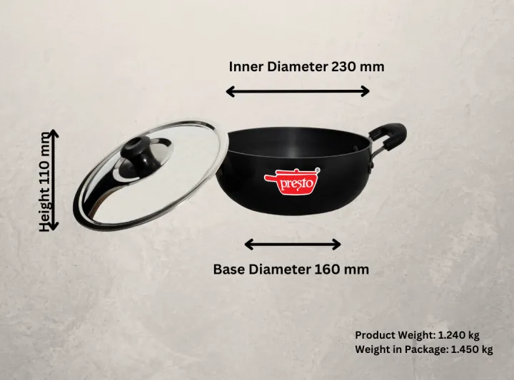 Presto%20Black%20Hard%20Anodized%20Karhai/Kadhai/Kadai/Karai%20280mm%20with%20Stainless%20Steel%20Lid%20-%20Induction%20Compatible%20-%20Image%203