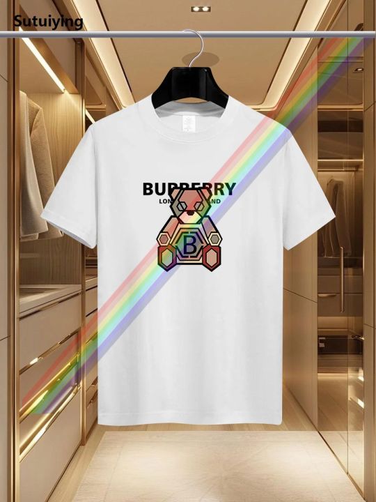 Sutuiying%20The%202025%20new%20men's%20summer%20luxury%20fashion%20letter%20B%20Bear%20brand%20printed%20Hot%20Selling%20T-shirt,%20pure%20cotton%20round%20neck%20casual%20and%20trendy%20Y2K%20high-%20-%20Image%203
