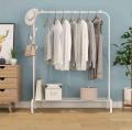 Garment and Coat Hanger Single Rod Rack Stand (Requires Self Assembly). 