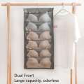 Compartment Underwear Storage Hanging Wall Mounted with Hooks Behind Door Pocket Sorting Organizer for Sundries. 