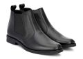 Black Classic Leather Ankle Boots For Men. 