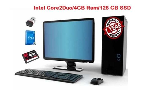Computer Set with Core 2 Duo 3.0, 4GB DDR3 RAM, 128 GB SSD, and 17-inch ...
