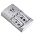Goop GD-802B Smart Battery Charger | Rechargeable Charger for 4x AA/AAA & 2x 9V Ni-MH/Ni-CD Batteries | Fast Charging with LED Indicator – Universal Multi Battery Charger. 
