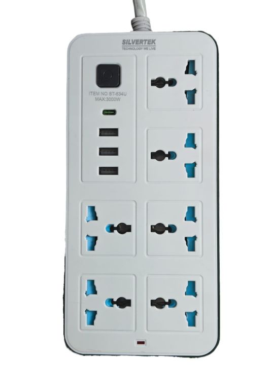 3000W%20Silvertek%20Multiplug%20with%201-C-Type,%203-USB%20&%206-charging%20port%20%7C%203%20&%205%20meter%20wire%20%7C%20Suitable%20for%20all%20the%20home%20appliances%20(Washing%20machine,%20freeze,%20TV,%20Iron)%20%7C%20Extension%20Cord%20634U%20-%20Image%208