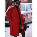 Women's Wool Pea Coat Red L. 