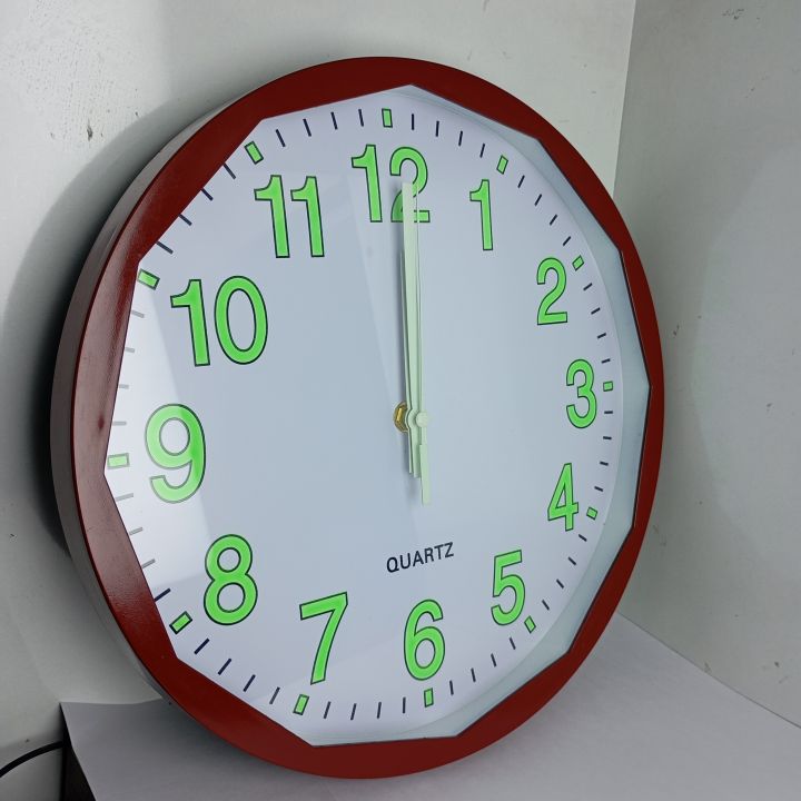 Silent%20Decor%20Red%20Round%20Dial%20With%20Radium%20Function%20Wall%20Clock%20For%20Office%20,Hotel%20,Restaurant,%20Home%20,%20Living%20Room%20Sweep%20Moment%20(%20No%20Sound)%20-%20Image%202