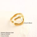 Gold hoop made creative stainless steel fashion geometric handmade irregular ring ladies silver ring. 