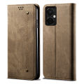 lthmy for OnePlus Nord 2T case Retro Denim Leather Flip Wallet Stand Casing Cover. 