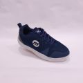 Blue and White Knitted Casual Magic Sneakers For Men. 