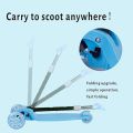 Beauenty Folding 3 Wheel Scooter For Kids Toddler Scooter With LED Light Up Wheels Adjustable Height & Best Gifts For Kids. 