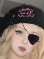 Masala Beads Rock Skull Woolen Beret With Three Pin Hats For Women's - Free Size | Fashion | Hats For Women |. 