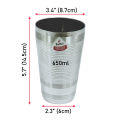 Stainless Steel Stripped Design Traditional Lassi Glass 650ml. 