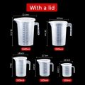 Liquid Container Clear Graduated Measuring Cup Plastic Scale Laboratory Beaker with Lid Large Capacity Transparent Mixing Cup Kitchen Baking. 