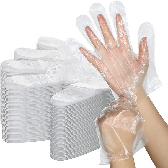 500Pcs Disposable PE Gloves Bulk Cooking Gloves Kitchen Gloves Food Prep Gloves | Multi Use Disposable Gloves - 500 Pcs