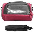 JAERBEE Outdoor Bicycle Handlebar Bag Mountain Bike Press Screen Mobile Phone Bag Outdoor 5L Multifunctional Portable Waterproof Bag Road Bike Front Tube Handlebar Bag(Pink). 