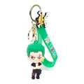 DAIYAMONDO Premium Keychain Of World Famous Zoro One Piece Anime 3D Keychain Rubber Silicone Action Character Key rings! Perfect for Bag Charm, Car & Bike Gifting & Anti-Rust. 