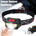Head Torch Ultra Bright Motion Sensor Headlamp Ultra-Light Waterproof Super Bright Head Light Power Indicator Portable Fishing Head Lamp Emergency Search. 