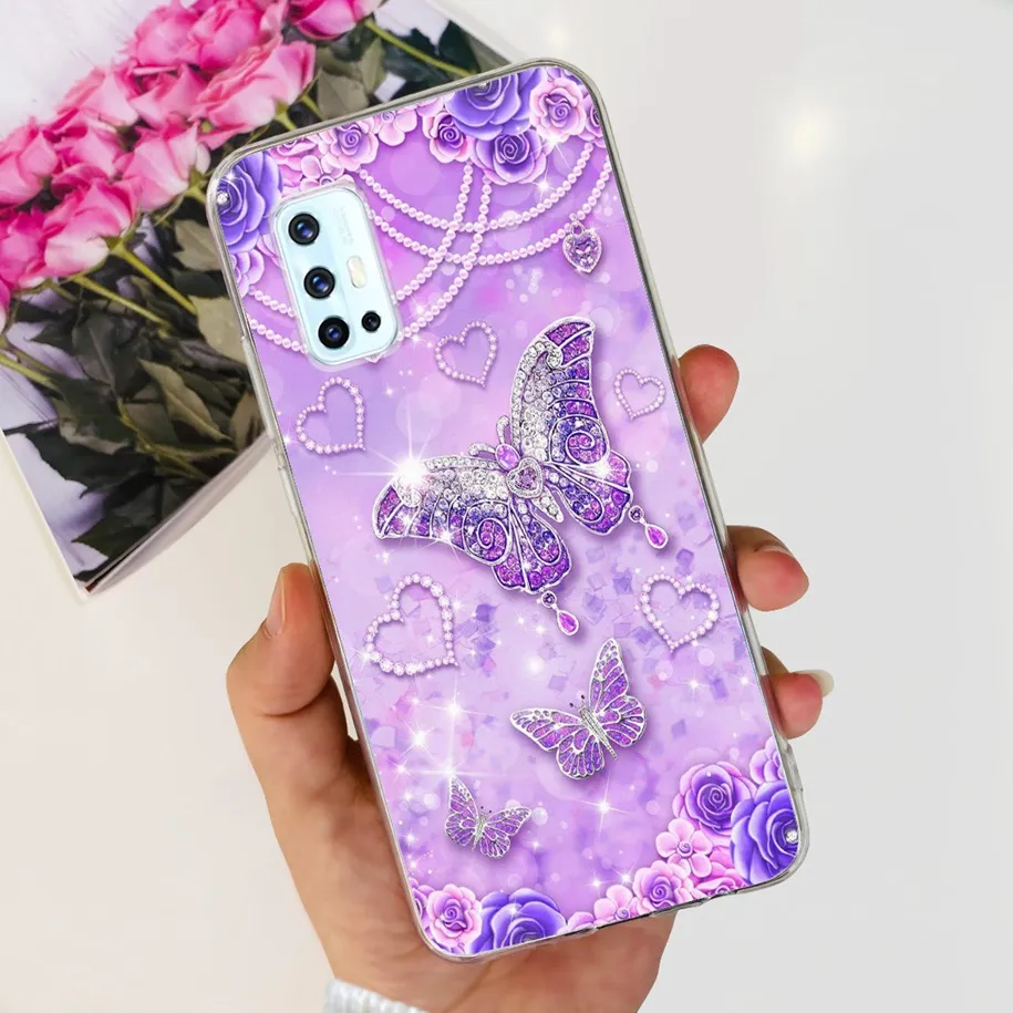 For Vivo V17 Pro Case New Stylish Flower Transparent Soft Capa