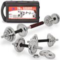 York Chrome Coated 20KG Adustable Dumbbell Set. 