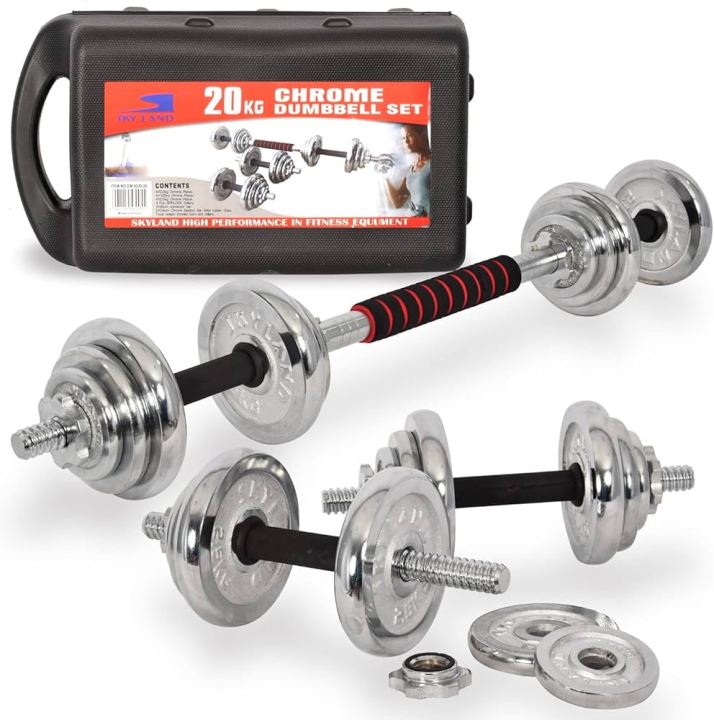 York%20Chrome%20Coated%2020KG%20Adustable%20Dumbbell%20Set%20-%20Image%204
