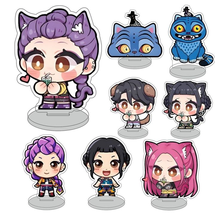 Cute Zoey Rumi Mira KPop Demon Hunters Standing Plates Acrylic Kpop Girl Group Demon Hunters Standees Saja Boys Huntrix Standees Fans Gifts