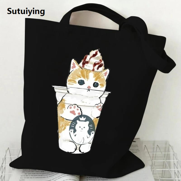 Sutuiying%20High%20Capacity%20Women%20Men%20Canvas%20Shoulder%20Bags%20Cute%20Cats%20Cartoon%20Anime%202025%20Tote%20Bag%20Teen%20Girls%20Beach%20Bag%20Funny%20Kitten%20Female%20Handbags%20-%20Image%204