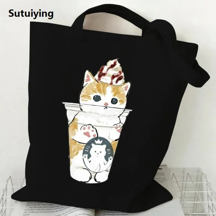 Sutuiying%20High%20Capacity%20Women%20Men%20Canvas%20Shoulder%20Bags%20Cute%20Cats%20Cartoon%20Anime%202025%20Tote%20Bag%20Teen%20Girls%20Beach%20Bag%20Funny%20Kitten%20Female%20Handbags%20-%20Image%204