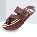 Titex Brown Color Simple Pattern Printed Design Slides For Men 11-5205. 