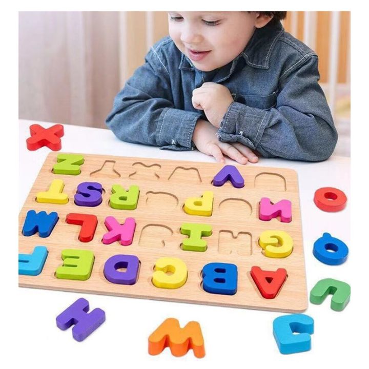 Wooden English Alphabets & Colors Learning Educational Board For Kids A To Z English Alphabets Puzzle