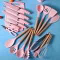 19 Pieces Silicone Kitchen Utensils Set & Kitchen Knives With Chopping Board Kitchen Accessories. 